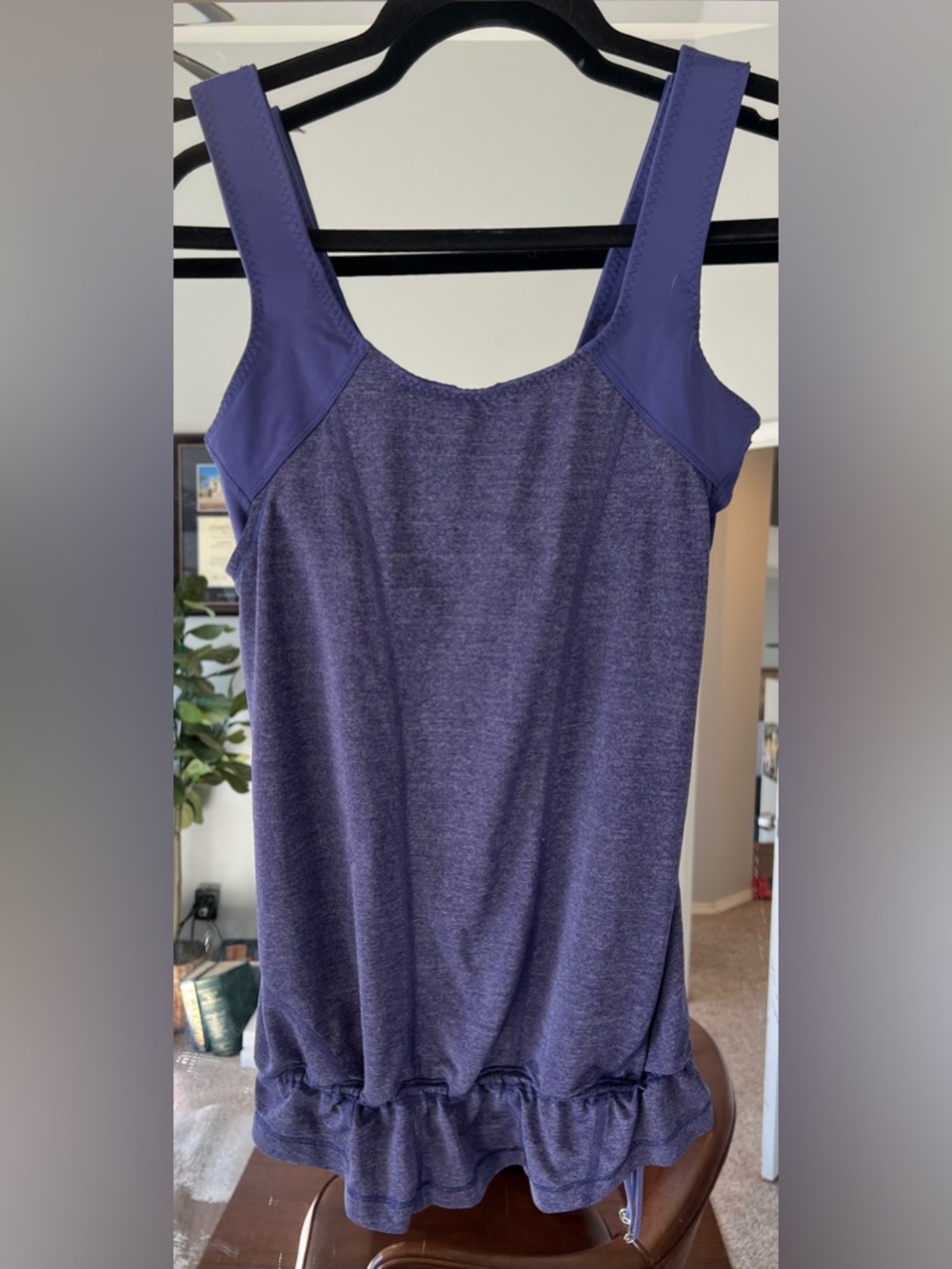 Lululemon Run For Your Life Size 6 Purple Tank Top long shirt with cinch waist